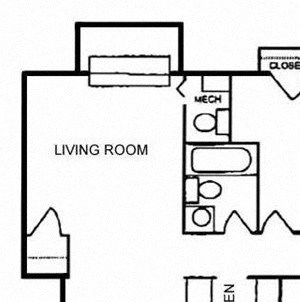 2x1 River Road Terrace in Petersburg, VA 2 bedroom 1 bathroom floor plan